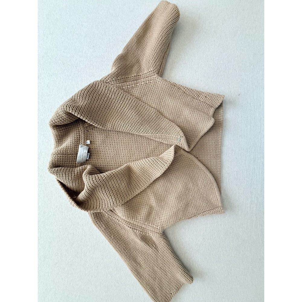 Maison Margiela MM6 Tan Knit Draped Shawl Collar Cardigan Made in Italy Large
